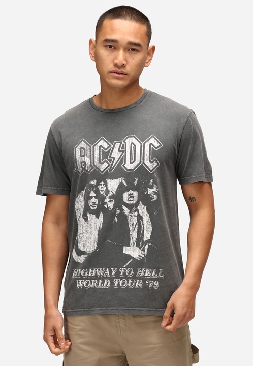 Recovered, Tricou unisex cu imprimeu logo ACDC Highway to Hell World Tour 7593, Negru