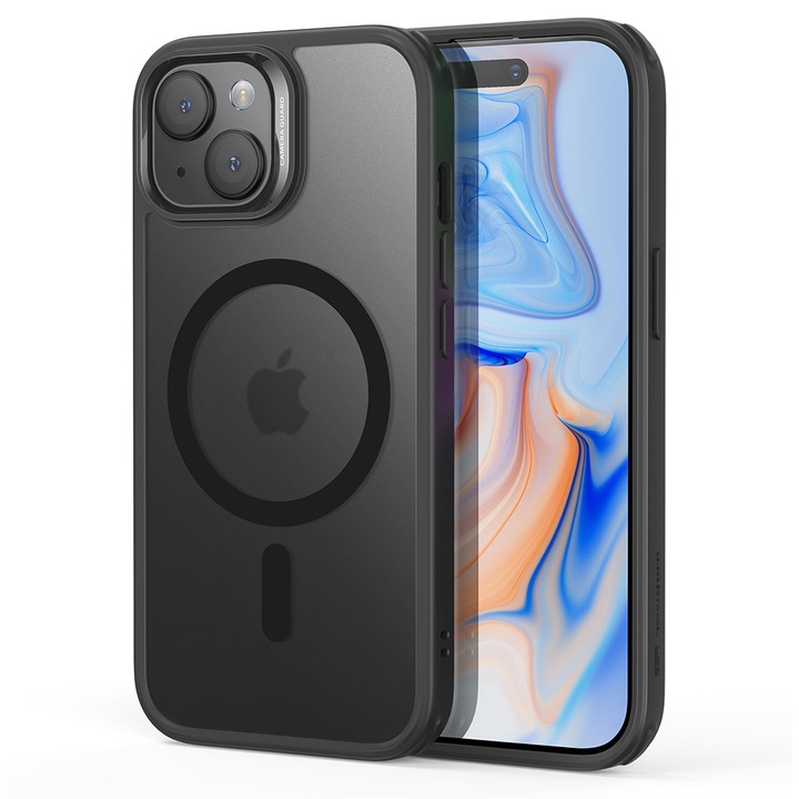 Borító iPhone 15-höz, Premium Grip, B73, Hőálló műanyag, Frosted Intense Dark