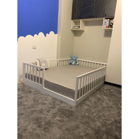 Pat Montessori din lemn masiv 140x200 pentru copii
