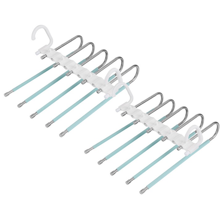 Set 2 suport rotativ cu pentru prosoape, Ronyes®, carlig pivotant de prindere, Instalare usoara, Verde