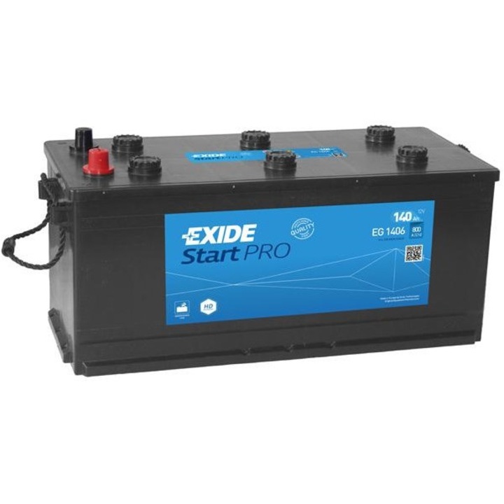 Baterie auto EXIDE Start PRO EG1406, 12 V, 140 Ah, 800 A, 510x175x225 mm, borna dreapta plus