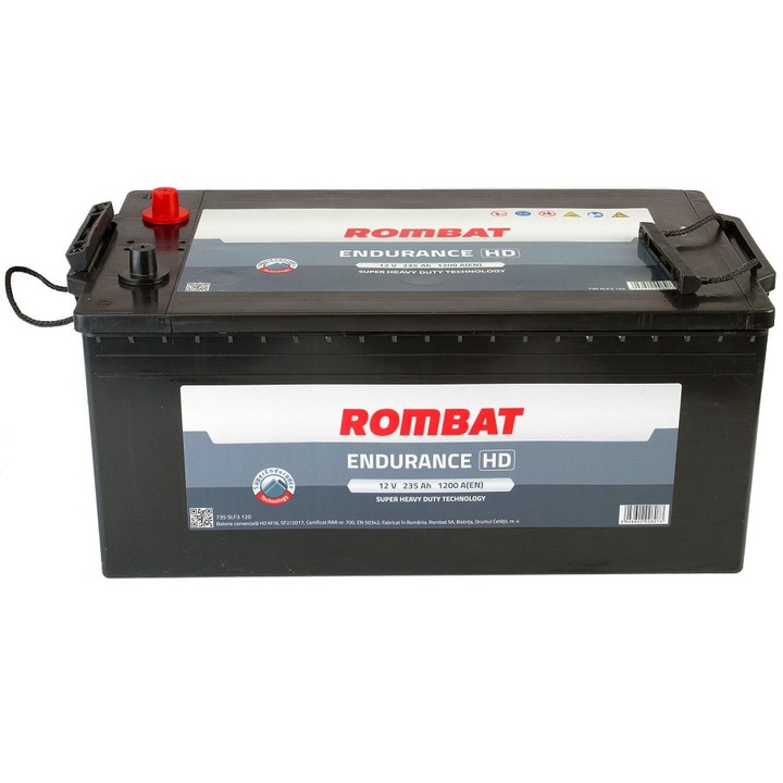 Baterie camion ROMBAT ENDURANCE HD 7355LF3120, 235 Ah, 1200 A, 12 V, 518 x 273 x 236 mm, borna dreapta minus