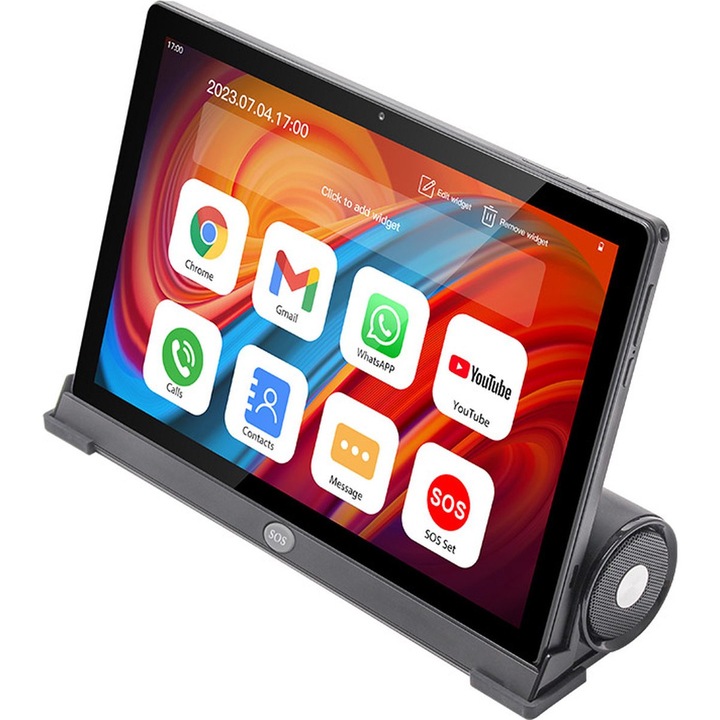 Lipa F50 Senior T618, 10,1" kijelző, 4G, SIM, 64 GB, GPS, SOS gomb, fekete