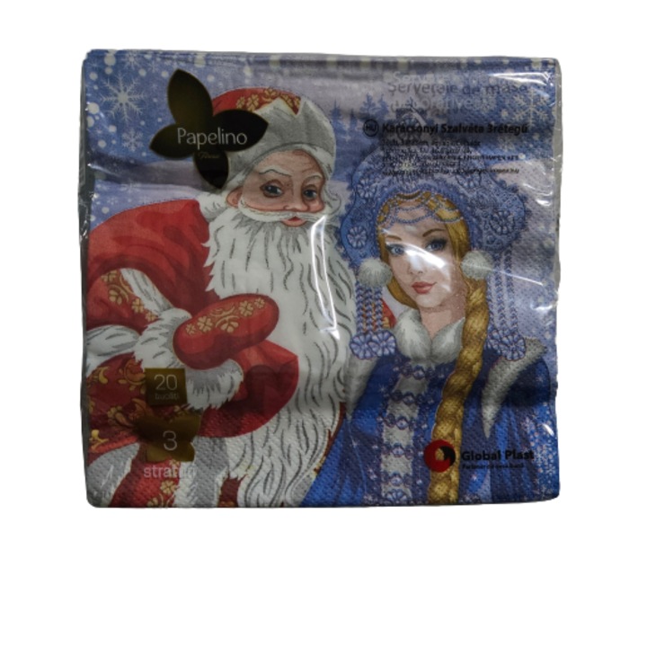 Set 20 servetele de masa Craciun, Albastru, 3 straturi, 33 x 33 cm