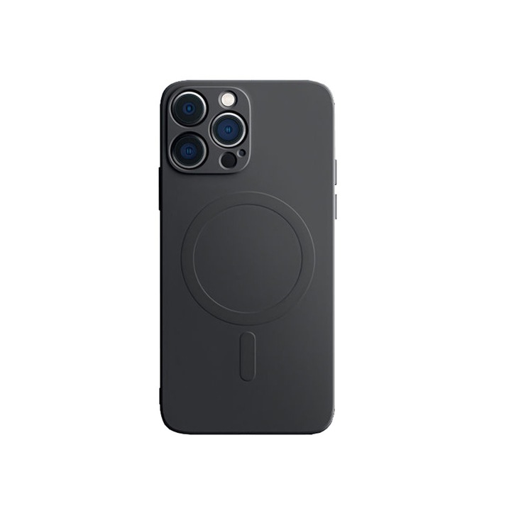 Husa pentru Apple iPhone 14 Pro Max, NUODWELL, Compatibil cu accesoriile MagSafe si incarcatoare fara fir Qi, Rezistenta la caderi si la socuri, Design subtire si usor si protectie completa, Silicon, Negru