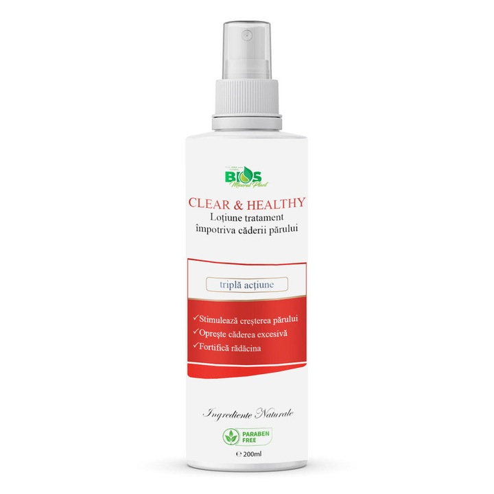 Lotiune Tratament Impotriva Caderii Parului cu Niacinamide, ingrediente naturale, Bios mineral Plant, 200 ml
