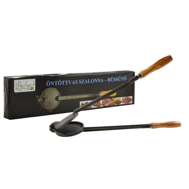 Presa din Fonta pentru Prajit Slanina, Carne sau Legume cu Picurator