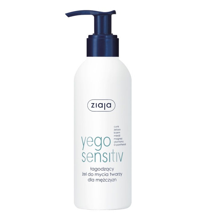 Tisztító gél férfiaknak, Ziaja Yego Sensitiv, 200 ml