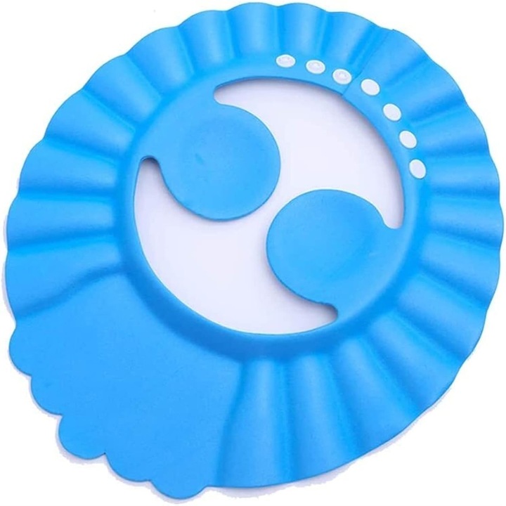 Casca de protectie pentru bebelusi, pentru baie, reglabila cu protectie pentru urechi, din spuma EVA, Blue
