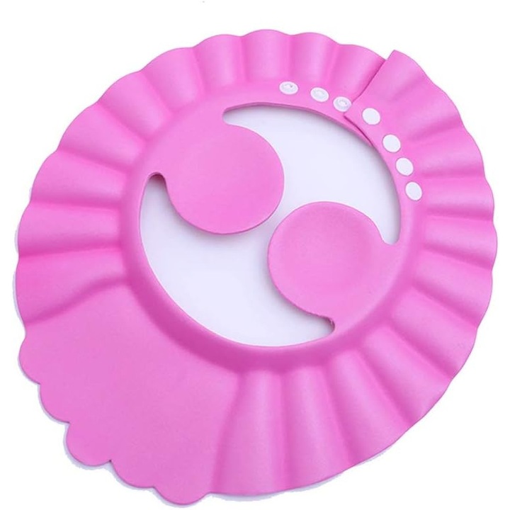 Casca de protectie pentru bebelusi, pentru baie, reglabila cu protectie pentru urechi, din spuma EVA, Pink