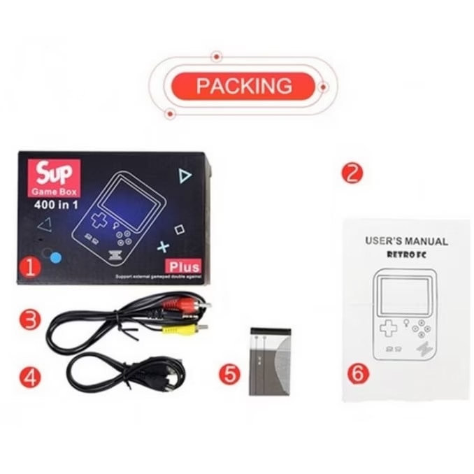 Mini consola portabila retro, 400 de jocuri, Conectare la TV, Display 3 inch, Albastru