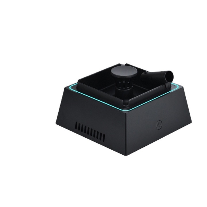 Elektromos hamutartó közvetlen szívással, 4 cigaretta kapacitása, beépített akkumulátorral, Elegáns kivitel, Fekete