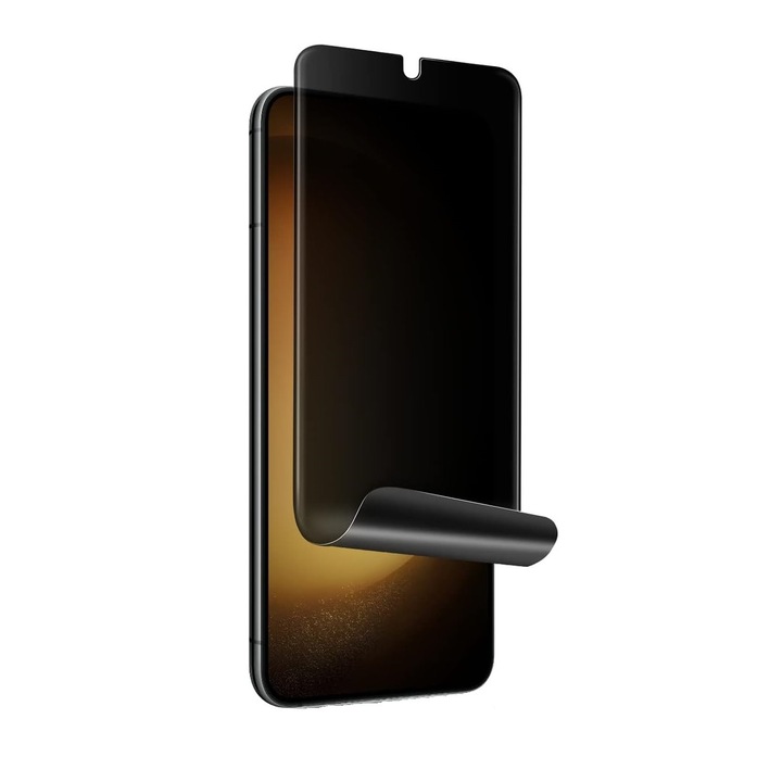 Képernyővédő fólia Samsung Galaxy S24 kompatibilis, Privacy Hydrogel szilikonból, TPU, Tökéletes illeszkedés, a teljes képernyőt lefedi, ISAG