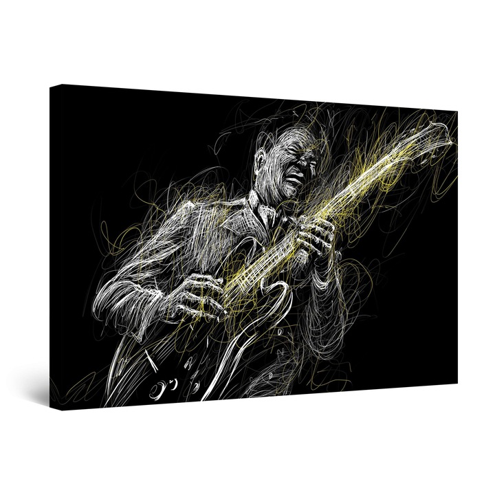 Картина DualView Startonight Jazz on Guitar, светеща в тъмното, 60 x 90 cm