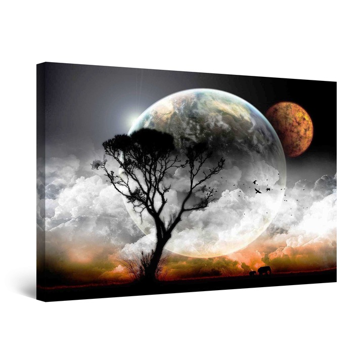 Tablou DualView Startonight Luna din Spatele Copacului, luminos in intuneric, 80 x 120 cm