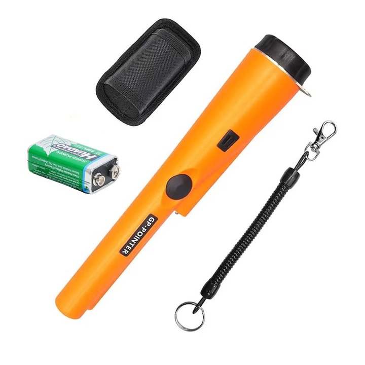 Detector de metale pretioase, Vibratii/Alarma, Portabil, Portocaliu