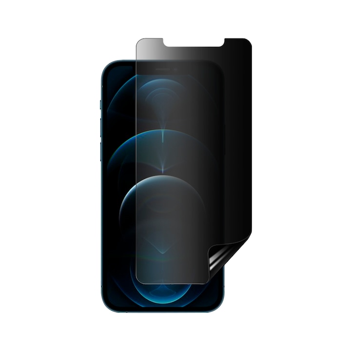 Folie de protectie ecran Privacy Hydrogel din silicon, TPU, compatibila cu iPhone 13 Mini, Perfect fit, acopera tot ecranul, ISAG