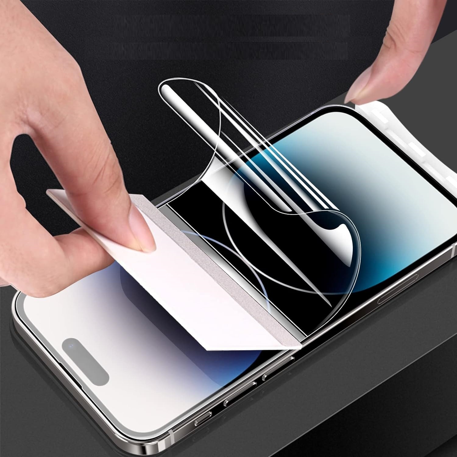 Folie de protectie ecran Privacy Hydrogel din silicon, TPU, compatibila cu iPhone 15, Perfect fit, acopera tot ecranul, ISAG