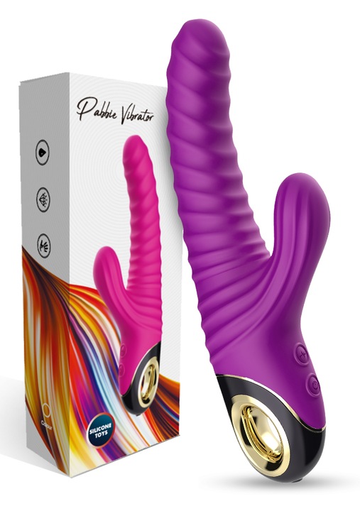 Многофункционален вибратор Boss Series, 22 см, 2x9 режима, Лилав