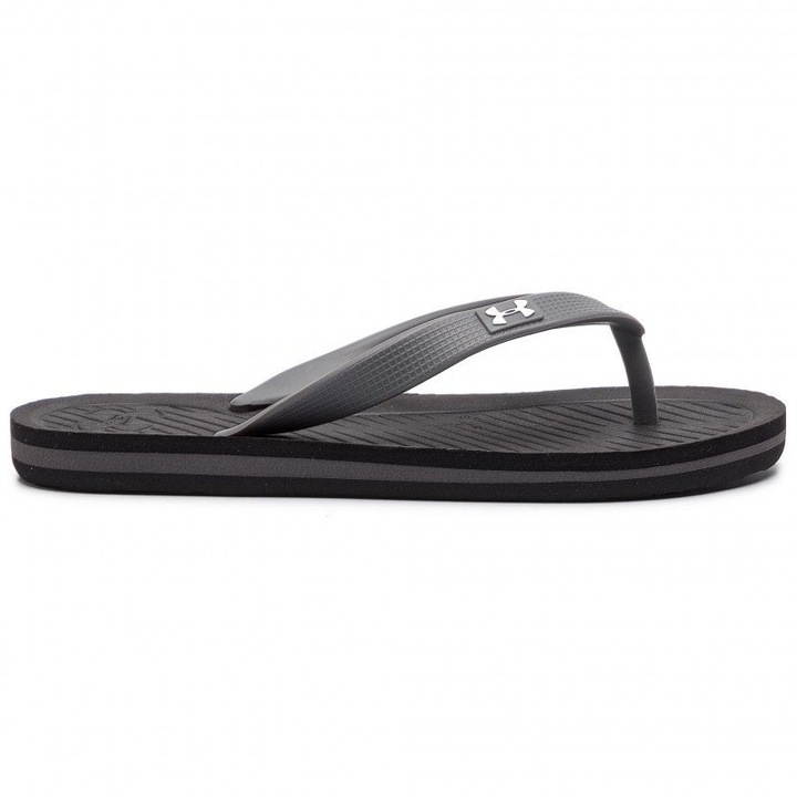 Slapi pentru copii, Under Armour, Plastic, Negru/Gri, Negru/Gri