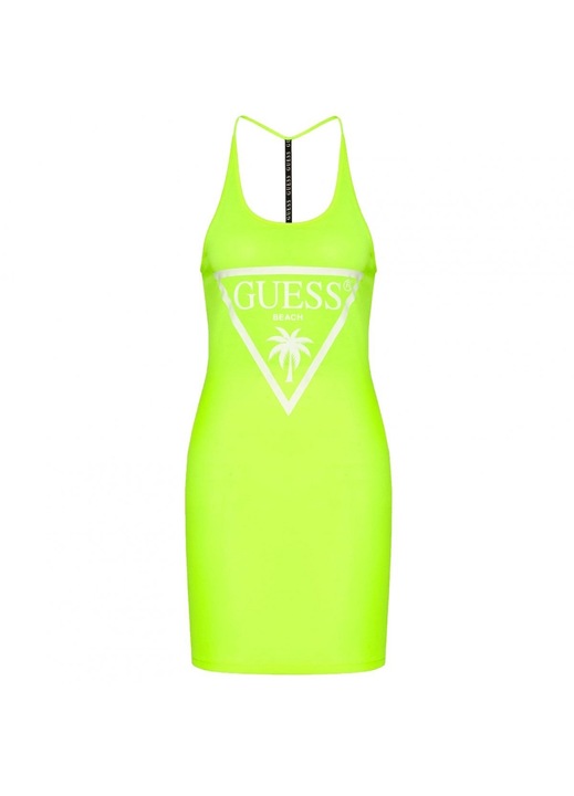 Rochie cu logo, Guess, Bumbac, Lime, XS