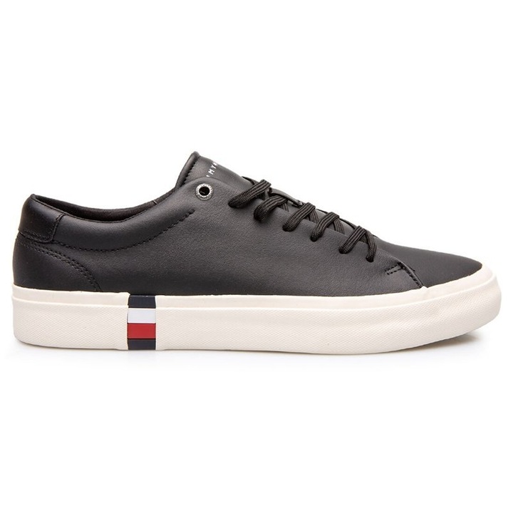 Tenisi, Tommy Hilfiger, Piele, Negru, Negru