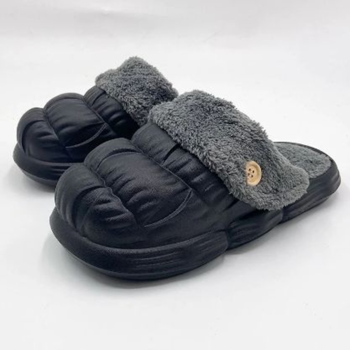Топли, меки и удобни зимни дамски чехли Snugslides - Черни 36/37