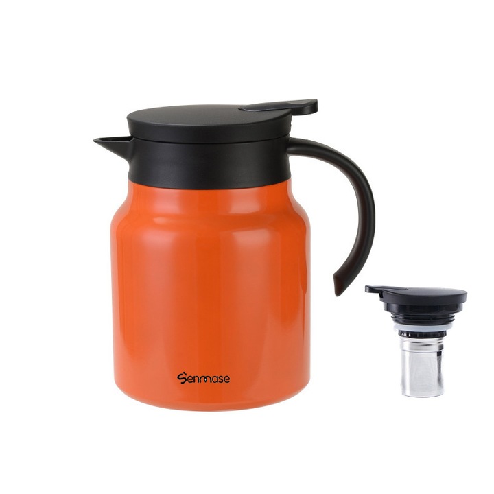 Ceainic, Senmase, Otel inoxidabil, Cu infuzor, 1000ml, Portocaliu