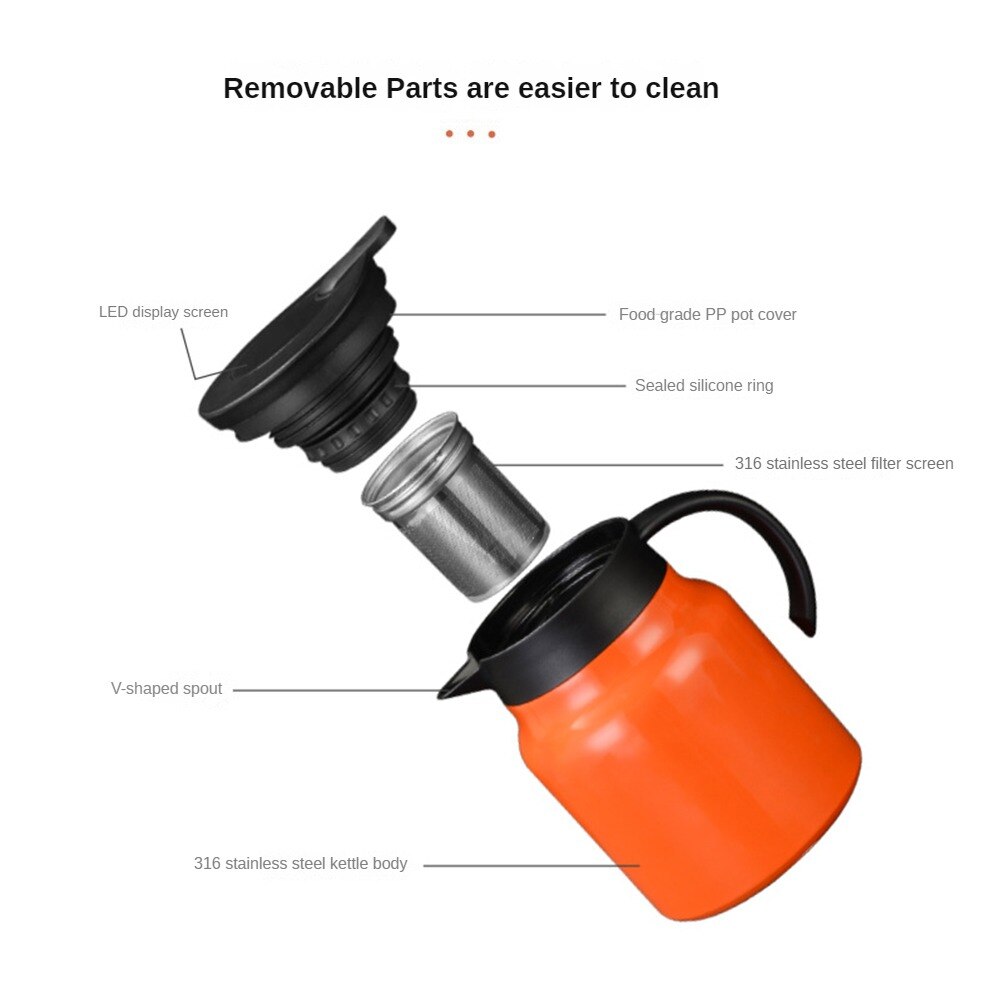 Infuzor Protostics Ceainic, Senmase, Otel inoxidabil, Cu infuzor, 1000ml, Portocaliu - eMAG.ro