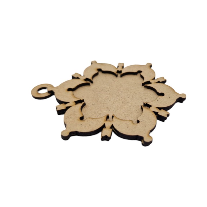 Украса за коледа, мдф, флейка, 2 бр. 3d - 9, 5cmx8cm
