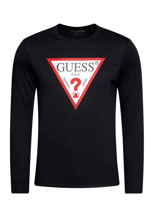 Hosszú ujjú póló, Guess, Pamut, Fekete, Fekete, L