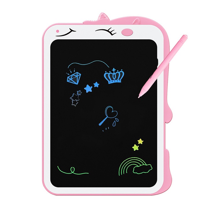 Tablet gyerekeknek, Senmase, ABS, LCD kijelző, 8,5 hüvelykes, 3-8 éves, rózsaszín