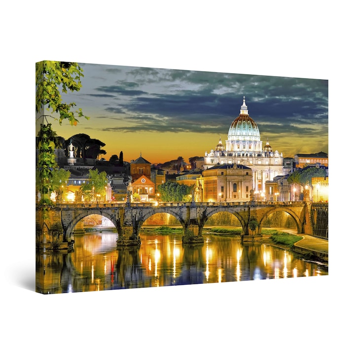Tablou DualView Startonight Roma, luminos in intuneric, 80 x 120 cm