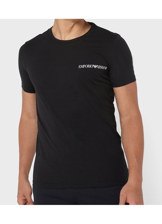 Tricou, Emporio Armani, Bumbac/Elastan, Negru, M