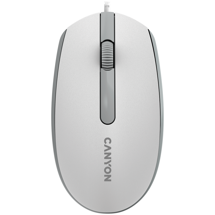 Мишка Canyon M-10, Бял/сив, USB
