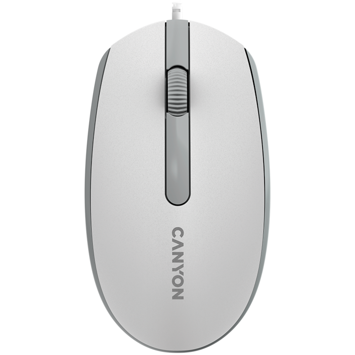 Мишка Canyon M-10, Бял/сив, USB