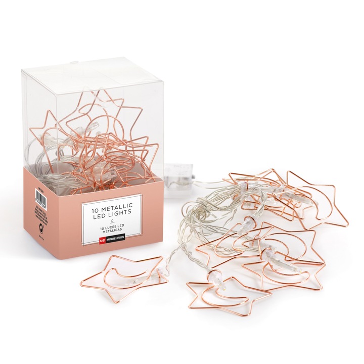 Lumini decorative, Miquelrius, LED, cu clips pentru fotografii, Rose gold