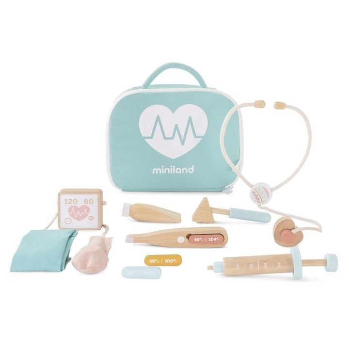 Set medical, Miniland, Lemn, Multicolor
