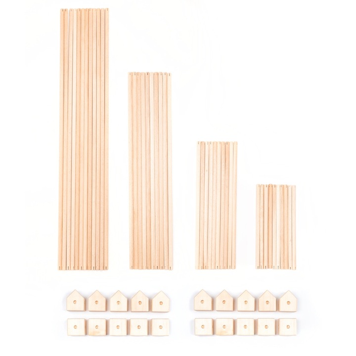 Blocuri de construit, Trigonos, Lemn, Maro