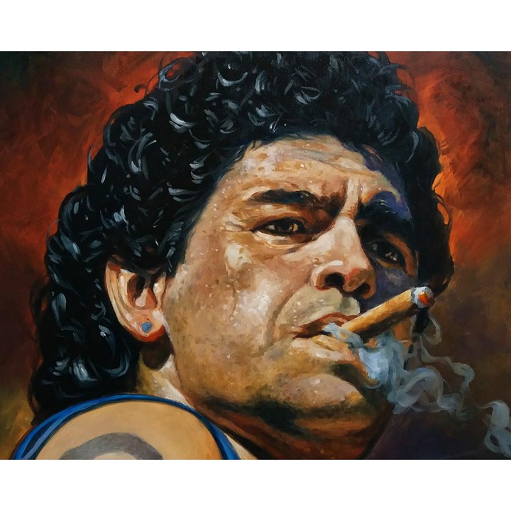 Рисуване по номера ITA ART, Марадона, 40х50см, Многоцветен