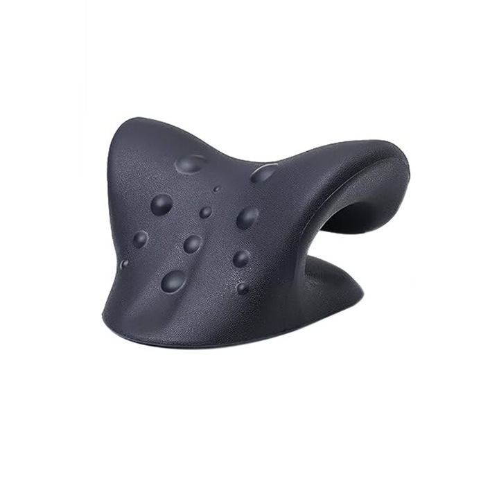 Perna cervicala portabila, YHJ, pentru relaxare gat si umeri, ameliorarea durerii si imbunatatirea curbei cervicale, forma C, Spuma EVA, Bleumarin