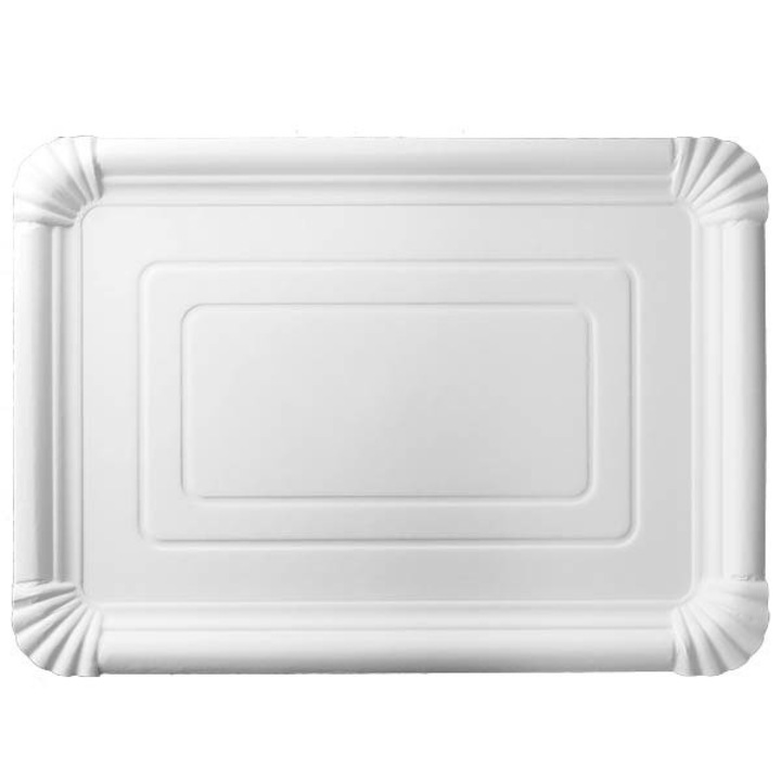 Tavi servire, ABC-PAK, biodegradabil, Hartie, Alb, 34x24 cm,125 buc