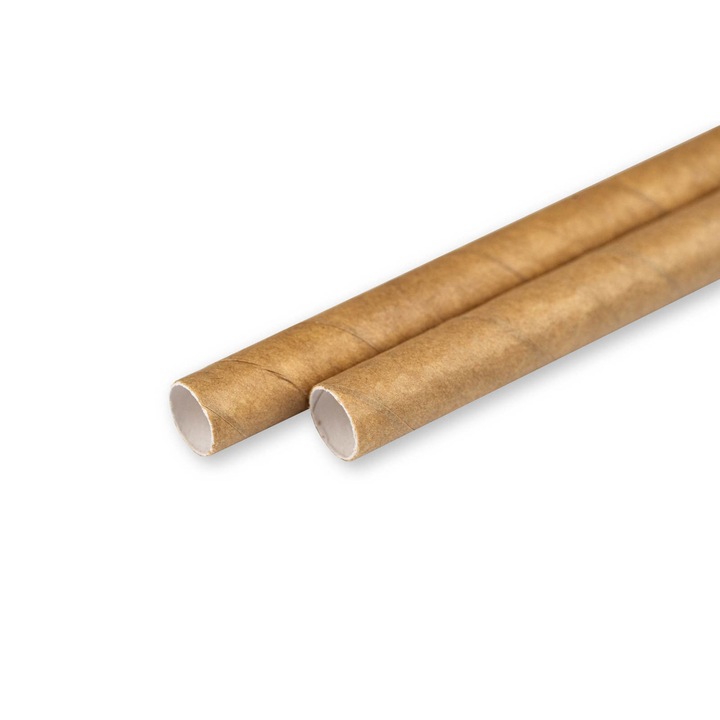 Комплект 250 хартиени сламки, Кафяви, 8/197 мм