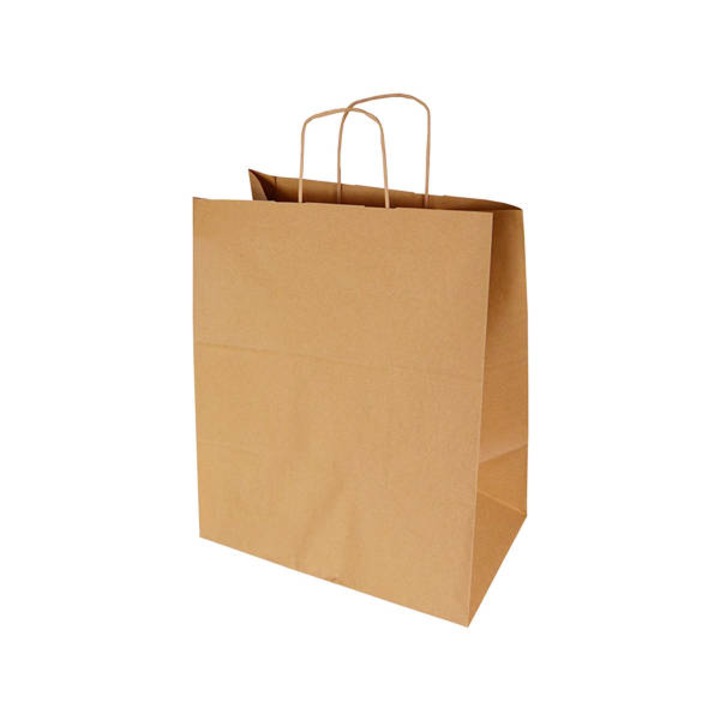 Set 150 pungi cu maner, Hartie, Maro, 32 x 16 x 41 cm