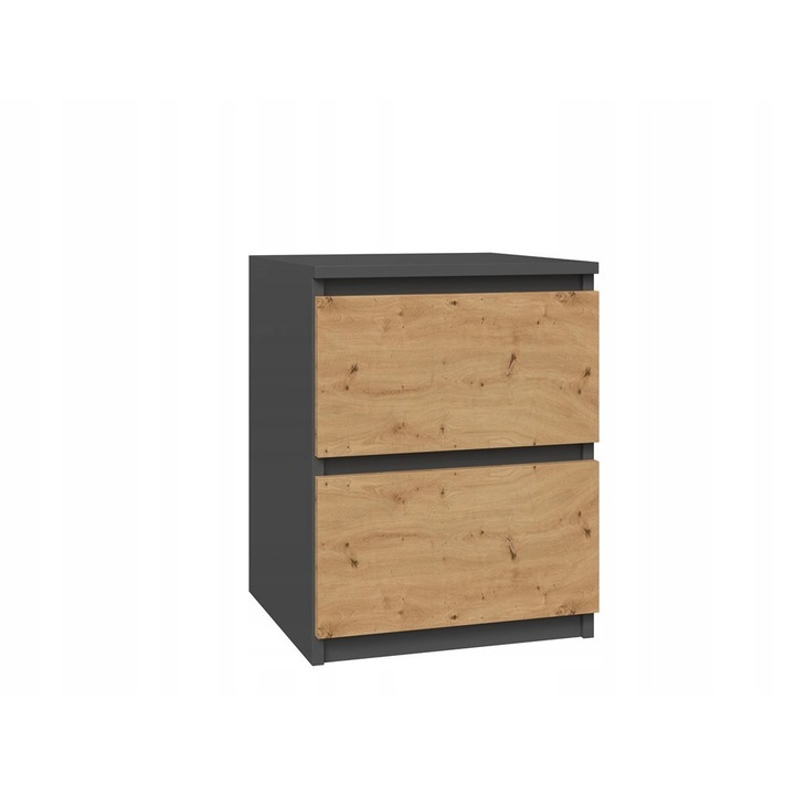 Noptiera, Topeshop, PAL laminat, Maro/Negru