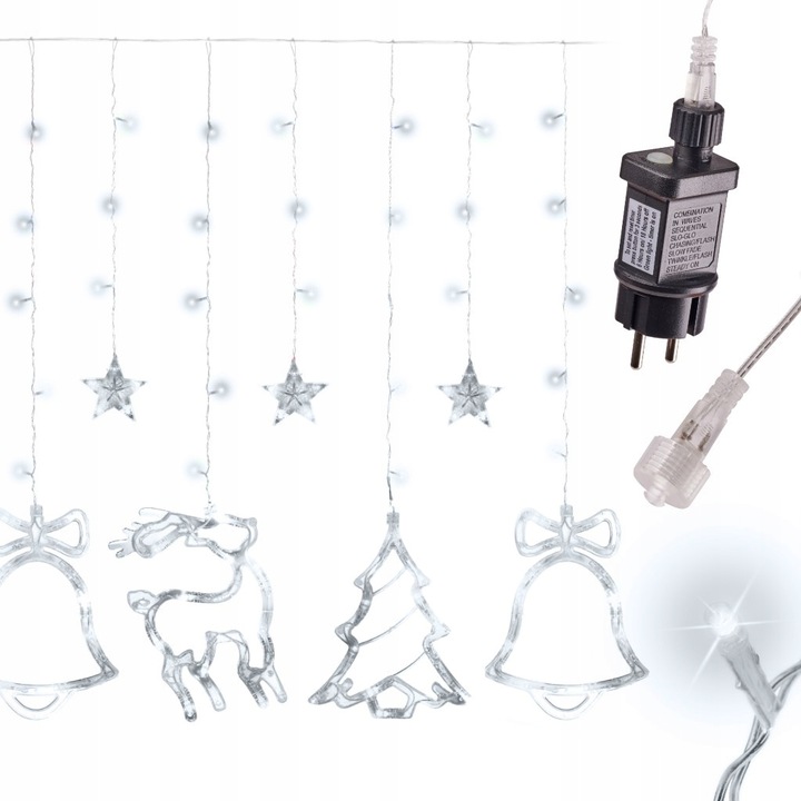 Lumini LED Craciun, Ikonka, 2.5m, 138LED, Alb rece