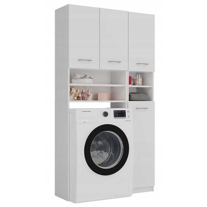 Set mobilier baie, Topeshop, Lemn, Alb