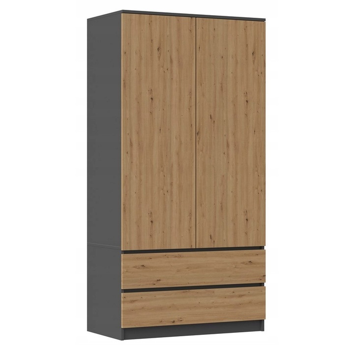 Dulap, Topeshop, PAL laminat, Negru/Maro