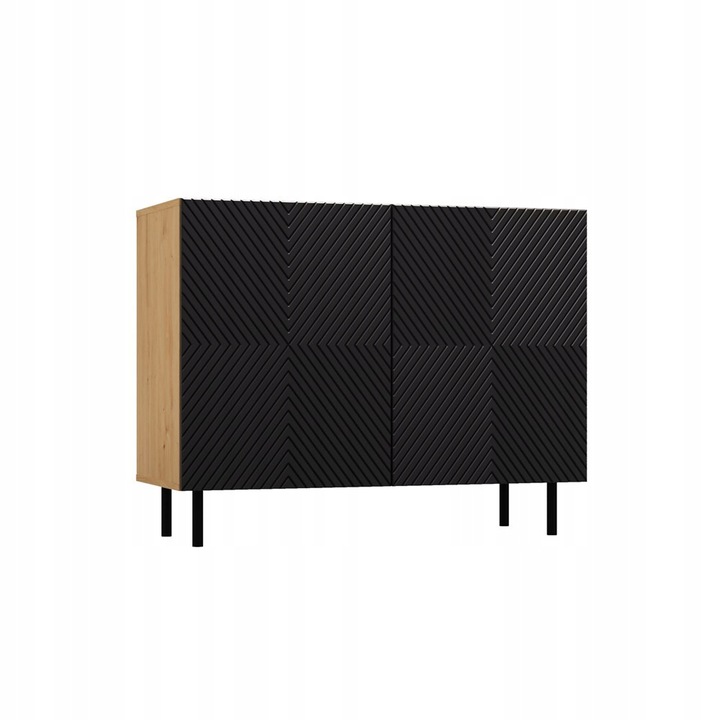 Comoda cu 2 usi, Topeshop, PAL, 78x100x40 cm, Negru