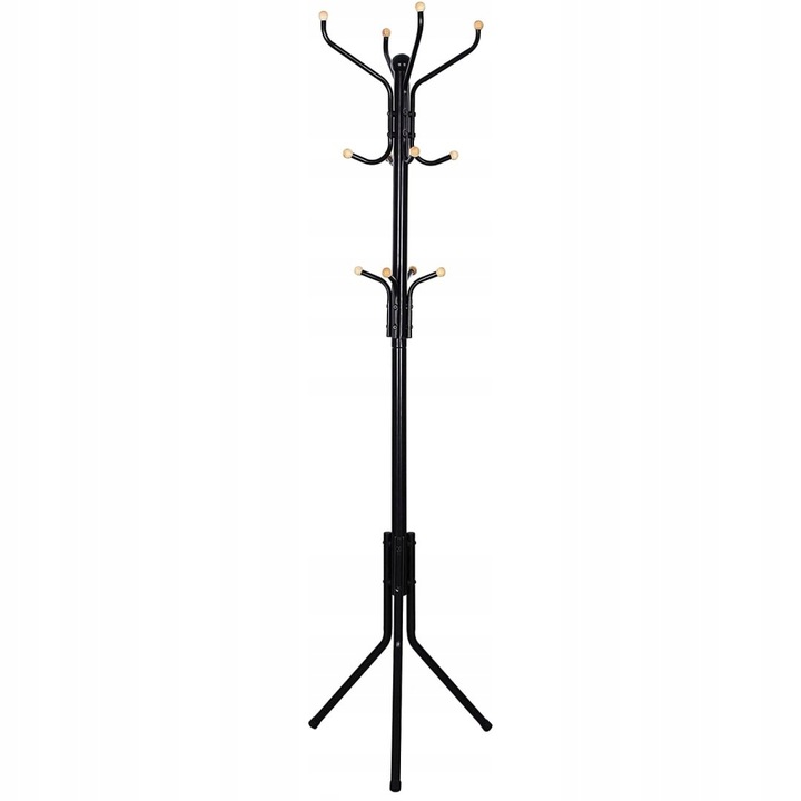Songmics fa típusú kabáttartó, 44 x 44 x 182 cm, fém, fekete/bézs